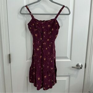 Old Navy Burgundy Floral Mini Dress